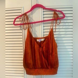 ASTER THE LABEL burnt orange tie strap top- M